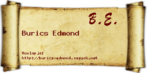 Burics Edmond névjegykártya